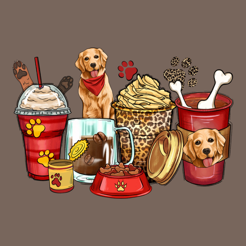 Golden Retriever Coffee Cups Premium Hoodie by Zillion Design Studio | Teevron
