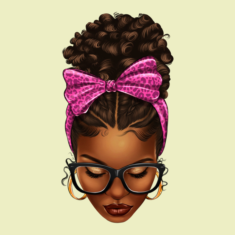 Afro Messy Bun Pink Leopard Bow Urban Hoodie by texasbilliewilder | Teevron