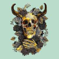 Bull Human Skull With Gold Roses Premium Hoodie | Teevron
