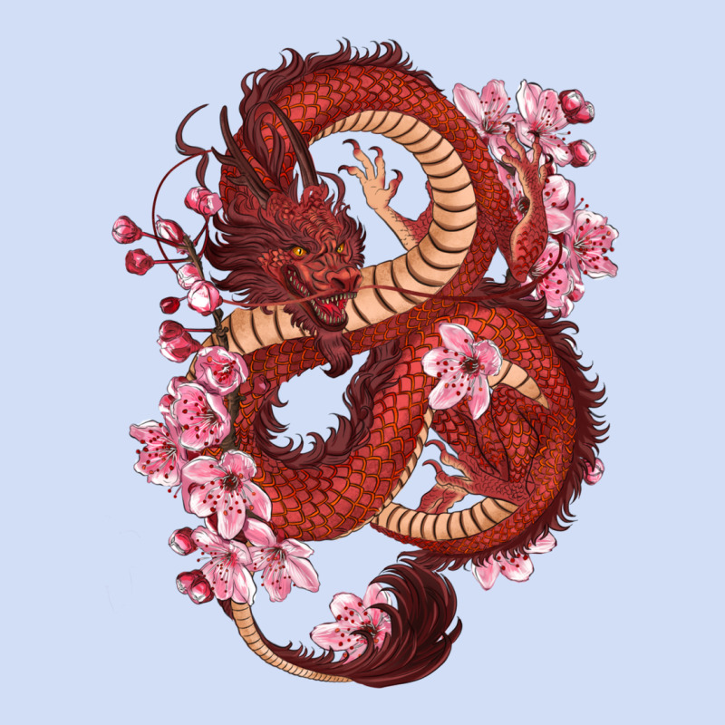 Red Dragon And Sakura Cherry Blossoms Urban Hoodie by RanaPortraitStore | Teevron