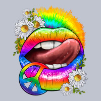 Rainbow Lips With Daisies Premium Hoodie | Teevron