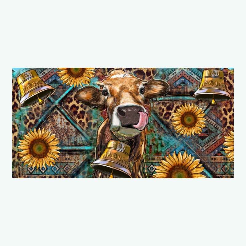 Cow With Aztec Leopard And Sunflower Premium Hoodie by RanaPortraitStore | Teevron