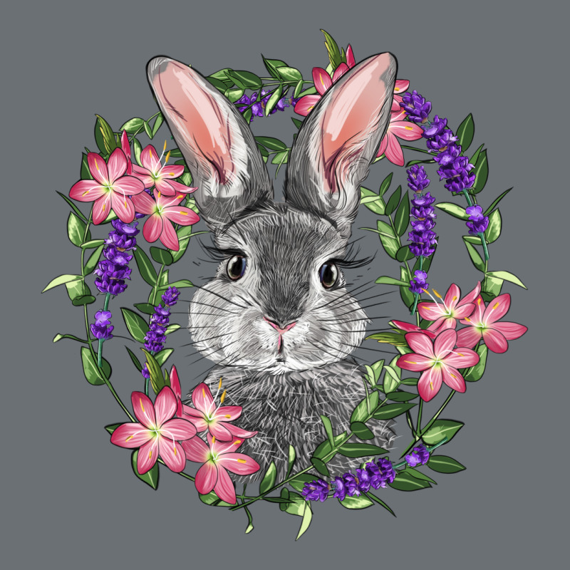 Easter Bunny With Floral Wreath Premium Hoodie by RanaPortraitStore | Teevron