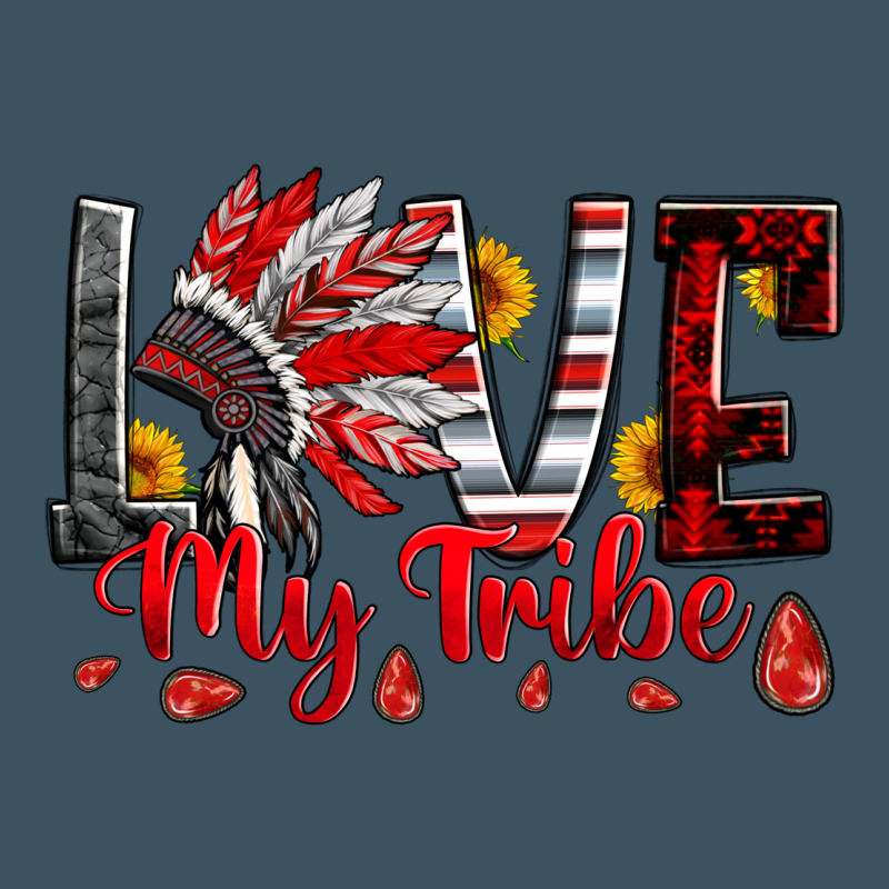 Red Black Grey White Love My Tribe Indian Headdres Urban Heavy Tee by Artiststas | Teevron
