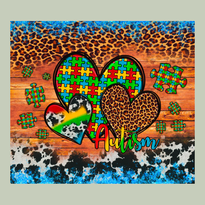 Autism Awareness Hearts Leopard Cowhide Ladies Tee by Artiststas | Teevron