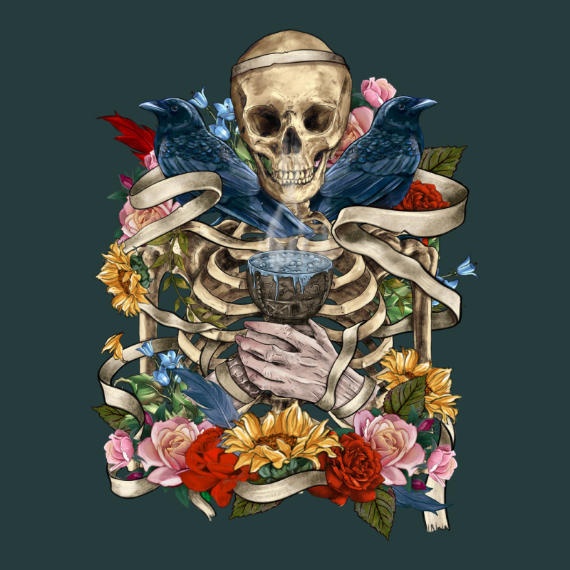 Flower Boho Skull Skeleton Premium Hoodie by RanaPortraitStore | Teevron