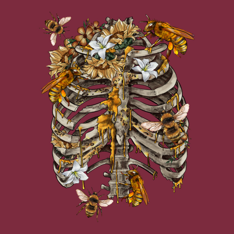 Flower Rib Cage Bees Premium Hoodie by RanaPortraitStore | Teevron