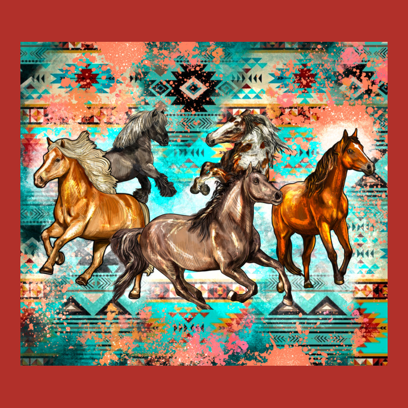 Western Running Horses Premium Hoodie by Zillion Design Studio | Teevron