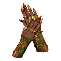 juneteenth nail art with afro hand | Teevron