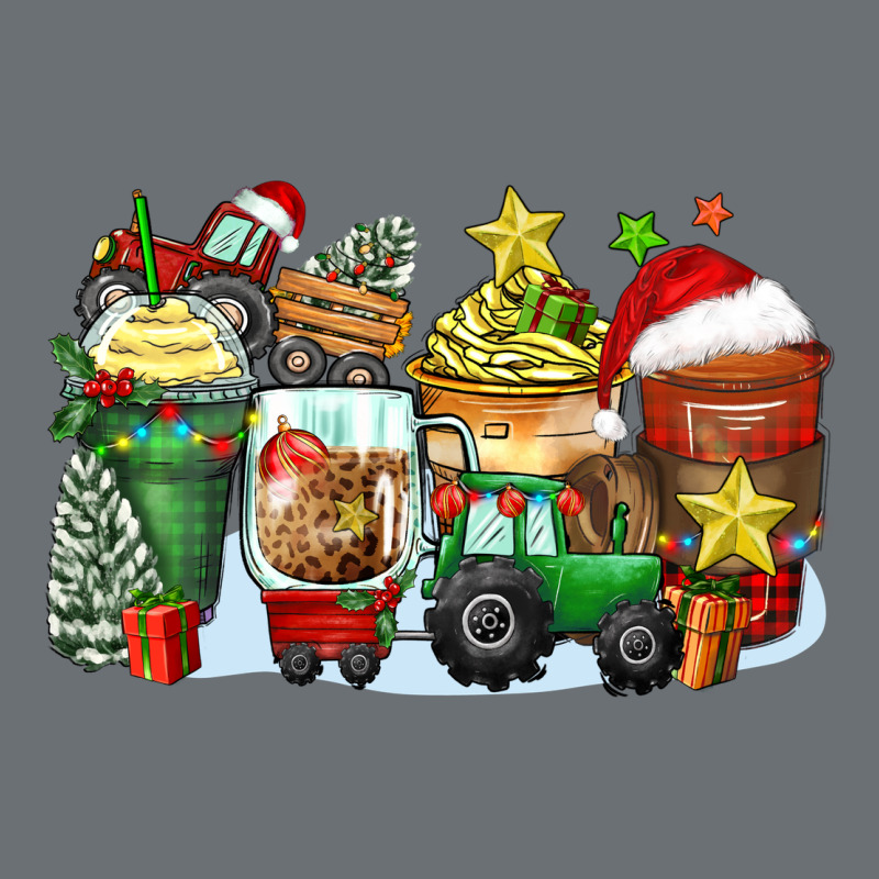 Christmas Tractor Coffee Cups Premium Hoodie by Zillion Design Studio | Teevron