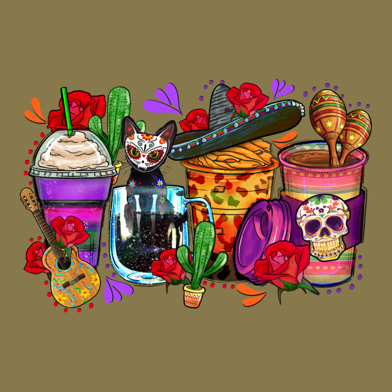 Day Of The Dead Coffee Cups Premium Hoodie by Zillion Design Studio | Teevron
