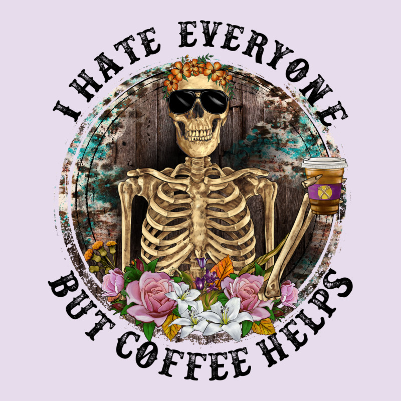 I Hate Everyone But Coffee Helps With Flowers Premium Hoodie by RanaPortraitStore | Teevron