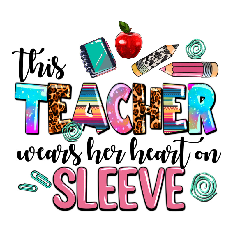 This Teacher Wears Her Heart On Sleeve Premium Hoodie by AdoDesignShop | Teevron