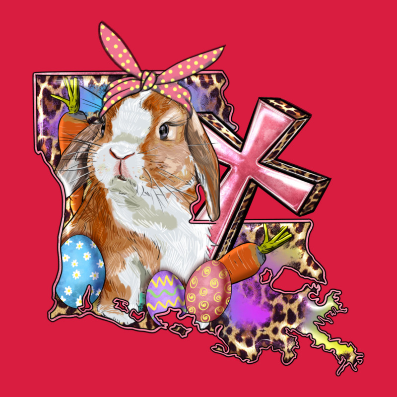 Louisiana Map Easter Bunny And Cross Premium Hoodie by RanaPortraitStore | Teevron