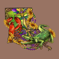 Louisiana Map With Mardi Gras Crocodile Premium Hoodie | Teevron
