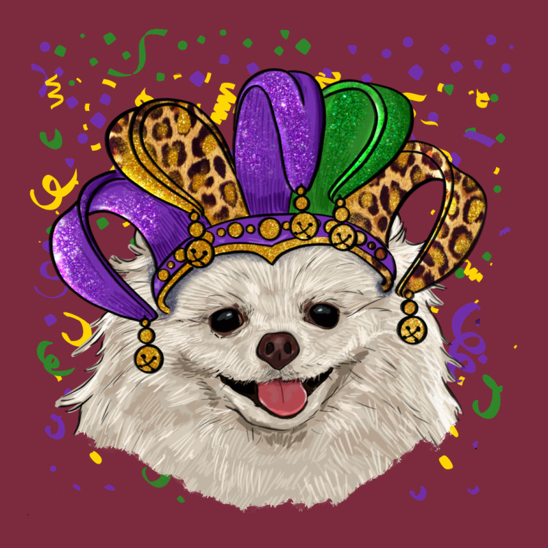 Mardi Gras White Pomeranian With Hat Premium Hoodie by RanaPortraitStore | Teevron