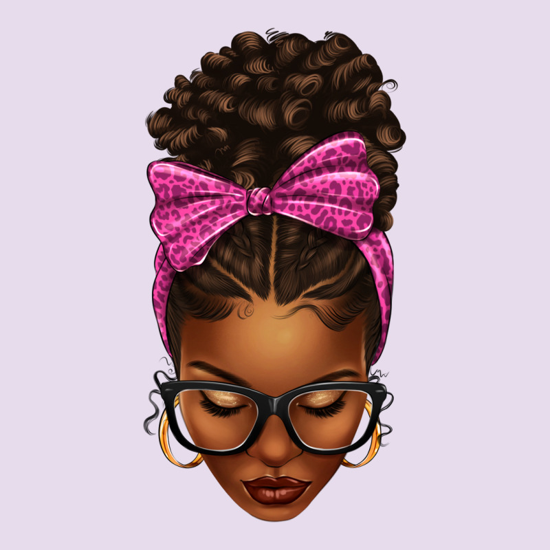 Afro Messy Bun Pink Leopard Bow Premium Hoodie by texasbilliewilder | Teevron