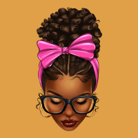 Afro Messy Bun Pink Bow Premium Hoodie | Teevron
