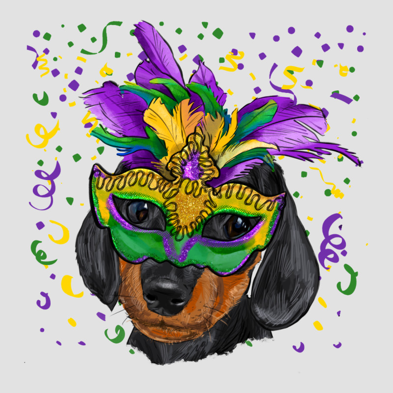 Mardi Gras Dachshund Puppy With Mask Premium Hoodie by RanaPortraitStore | Teevron