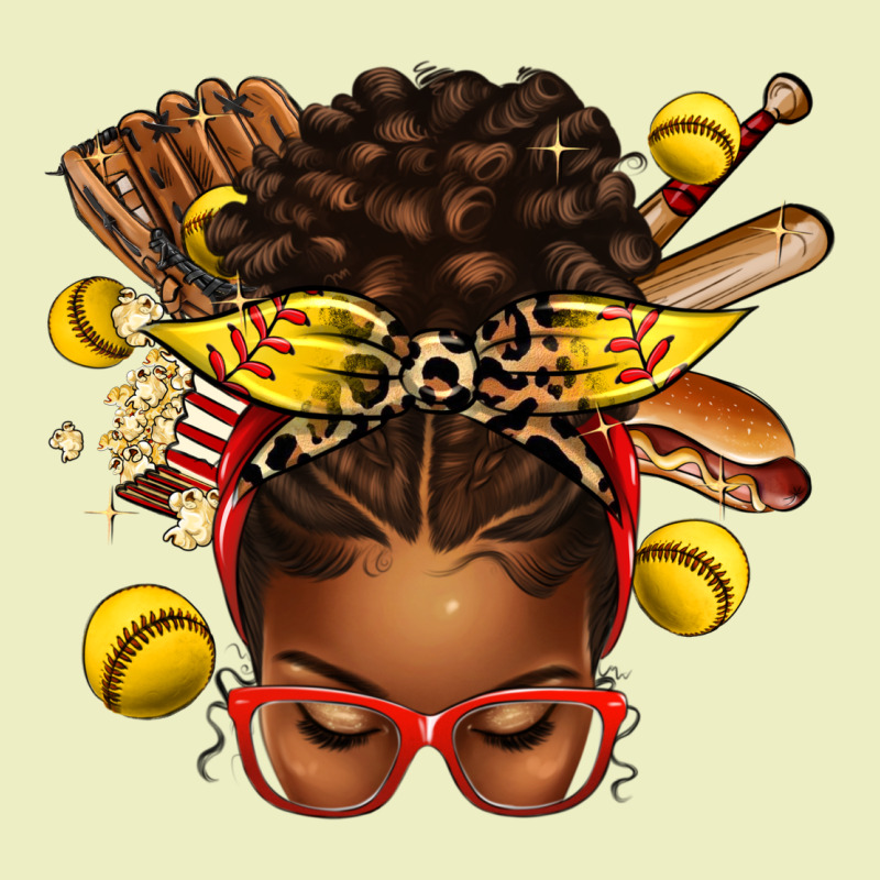 Softball Afro Messy Bun Urban Hoodie by texasbilliewilder | Teevron