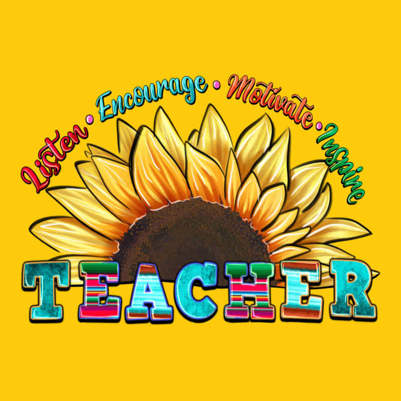 Teacher Sunflower Listen Encourage Motivate Inspir Premium Hoodie by Zillion Design Studio | Teevron