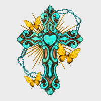 Cross With Heart Shaped Gemstone And Butterfly Urban Hoodie | Teevron