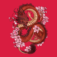 Red Dragon And Sakura Cherry Blossoms Premium Hoodie | Teevron