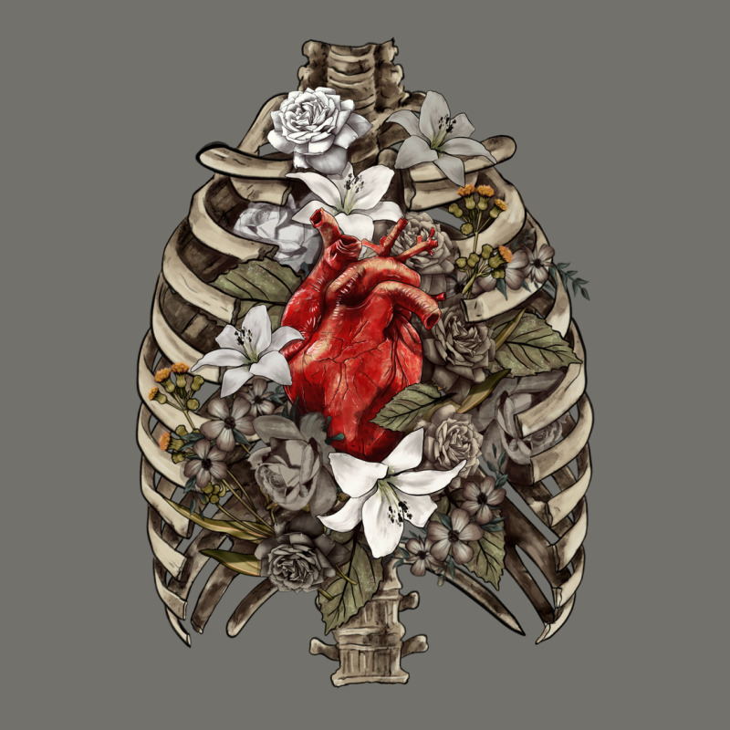 Skeleton Rib Cage Heart Premium Hoodie by RanaPortraitStore | Teevron