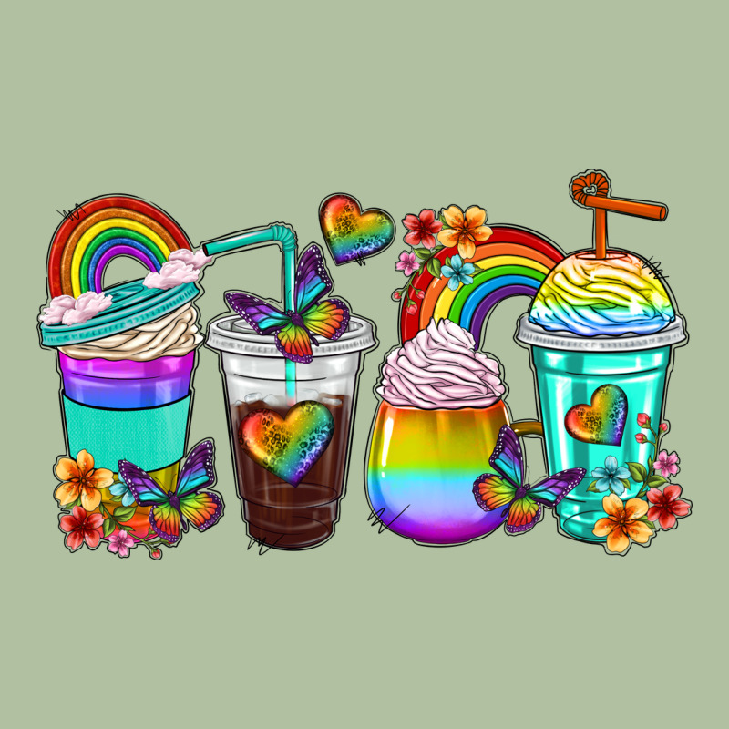 Rainbow Coffee Cups Urban Hoodie by texasbilliewilder | Teevron