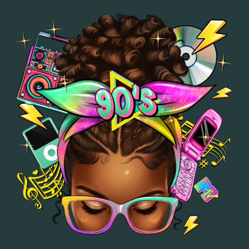 90s Afro Messy Bun Premium Hoodie by texasbilliewilder | Teevron
