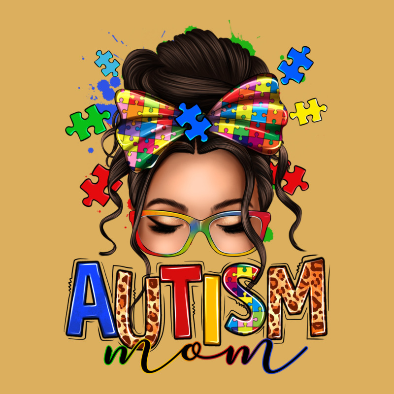 Autism Mom Afro Messy Bun (1) Premium Hoodie by texasbilliewilder | Teevron
