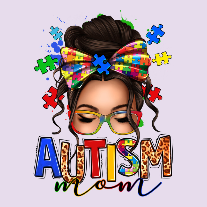 Autism Mom Afro Messy Bun (1) Premium Hoodie by texasbilliewilder | Teevron