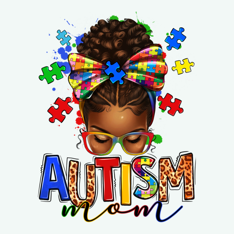 Autism Mom Afro Messy Bun Premium Hoodie by texasbilliewilder | Teevron