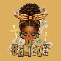 Believe Praying Afro Messy Bun Premium Hoodie | Teevron