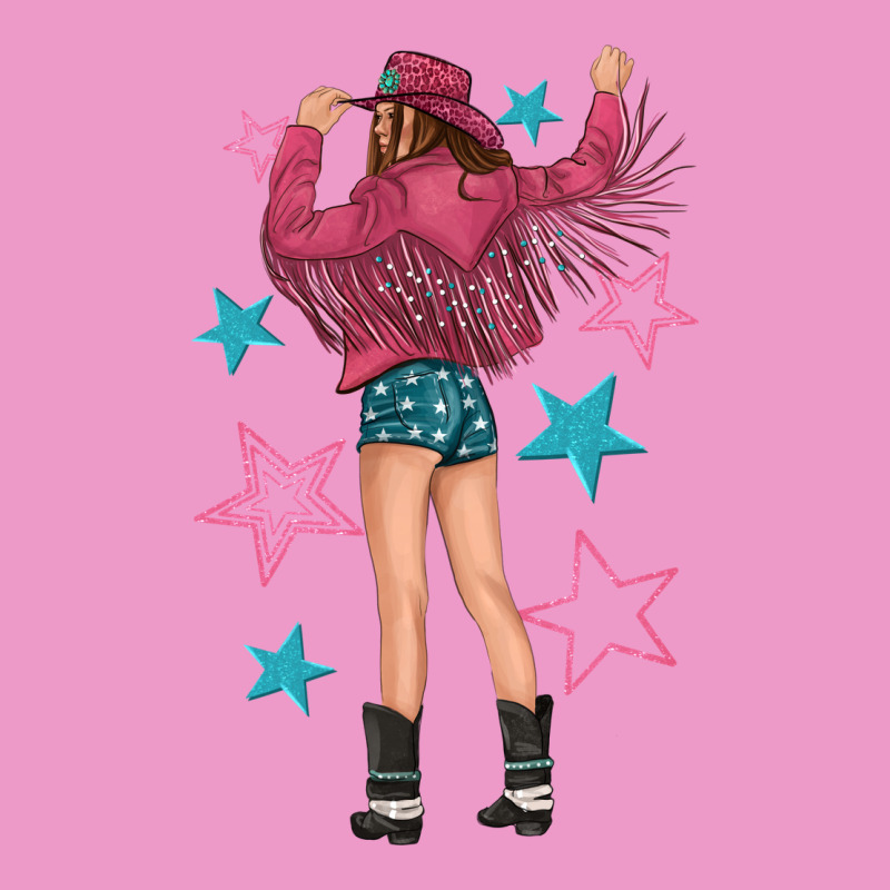 Western Pink With Stars And Cowgirl Urban Hoodie by texasbilliewilder | Teevron