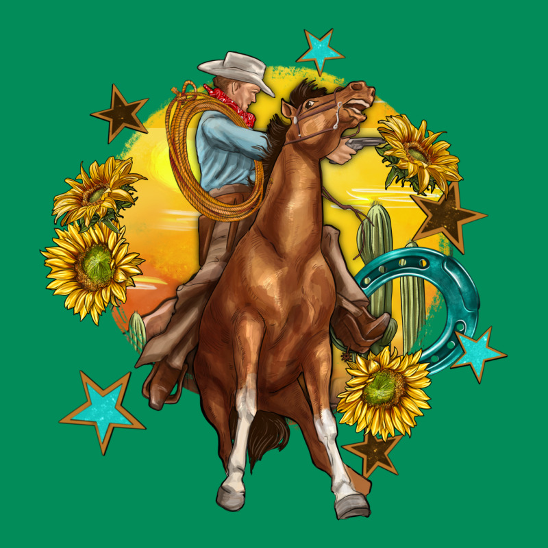 Bucking Horse With Cowboy And Sunflower Urban Hoodie by texasbilliewilder | Teevron