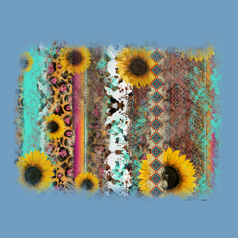 Aztec Leopard Turquoise Sunflower Background Urban Heavy Tee by RanaPortraitStore | Teevron
