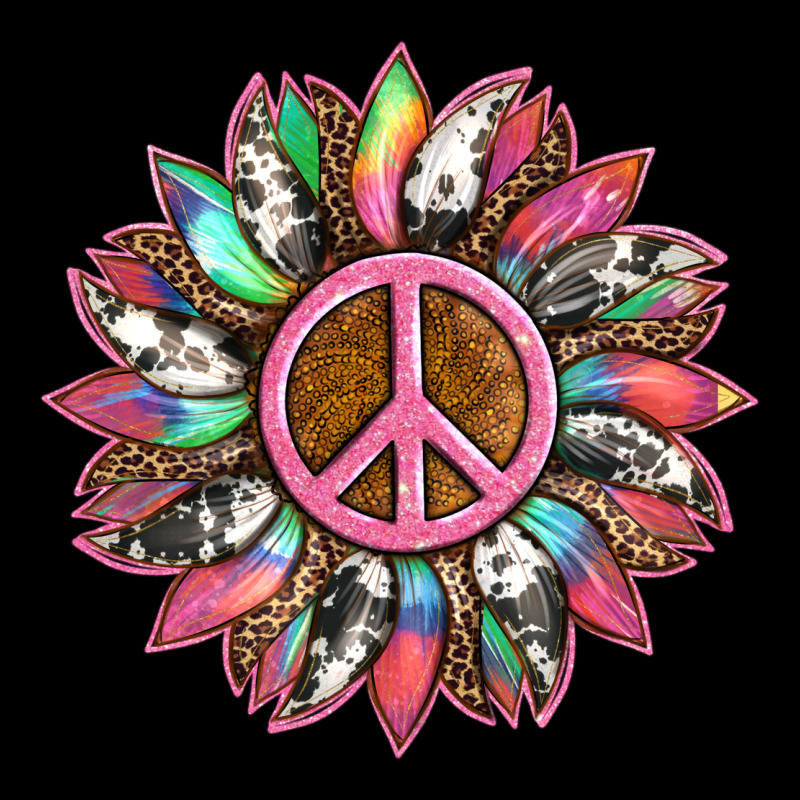 Sunflower And Tie Dye With Peace Sign Ladies Tee by Artiststas | Teevron