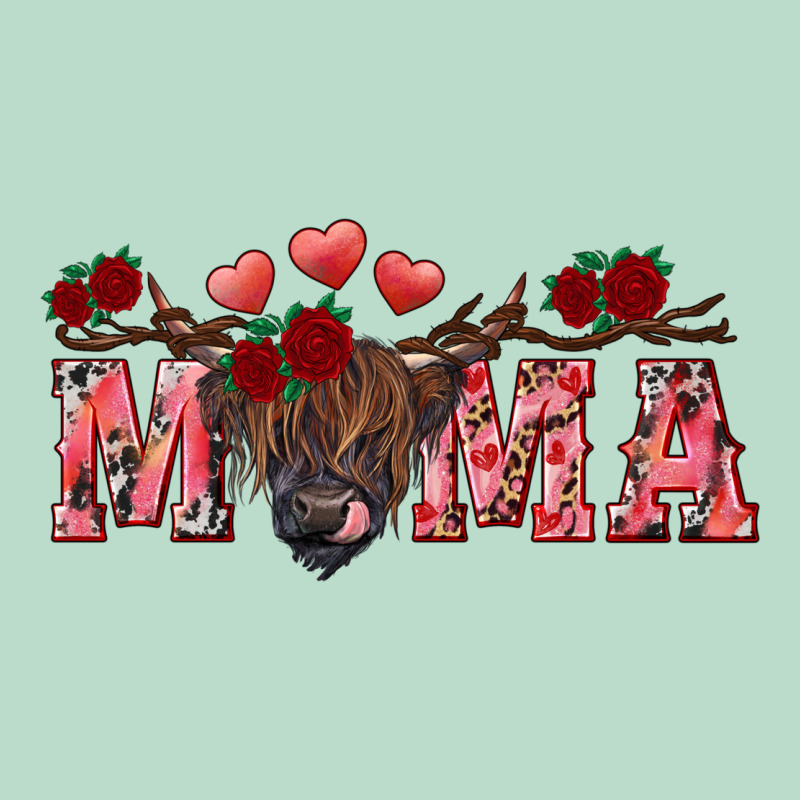 Valentine's Day Mama Black Highland Cow Premium Hoodie by RanaPortraitStore | Teevron