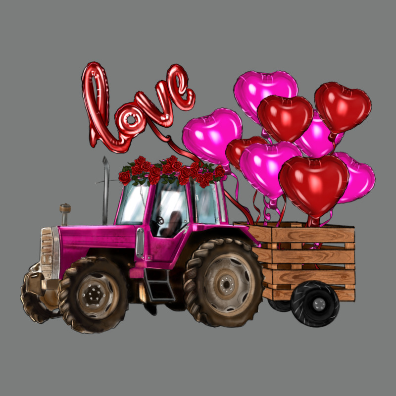 Valentine's Day Pink Tractor With Pin Heart Balloons Premium Hoodie by RanaPortraitStore | Teevron