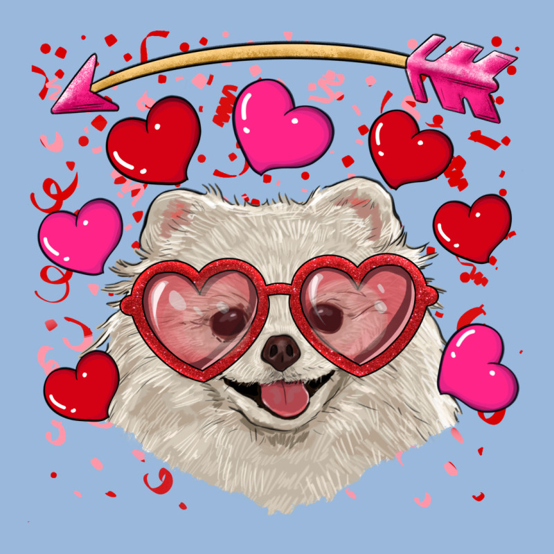 Valentine's Day White Pomeranian Premium Hoodie by RanaPortraitStore | Teevron