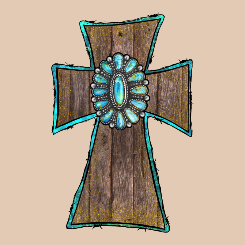 Wood Turquoise Gemstone Cross Urban Hoodie by RanaPortraitStore | Teevron