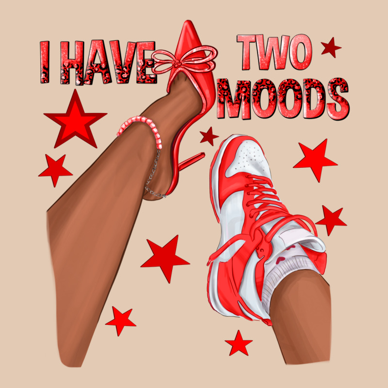 Bright Red I Have Two Moods Afro Girl Sneakers Urban Hoodie by texasbilliewilder | Teevron