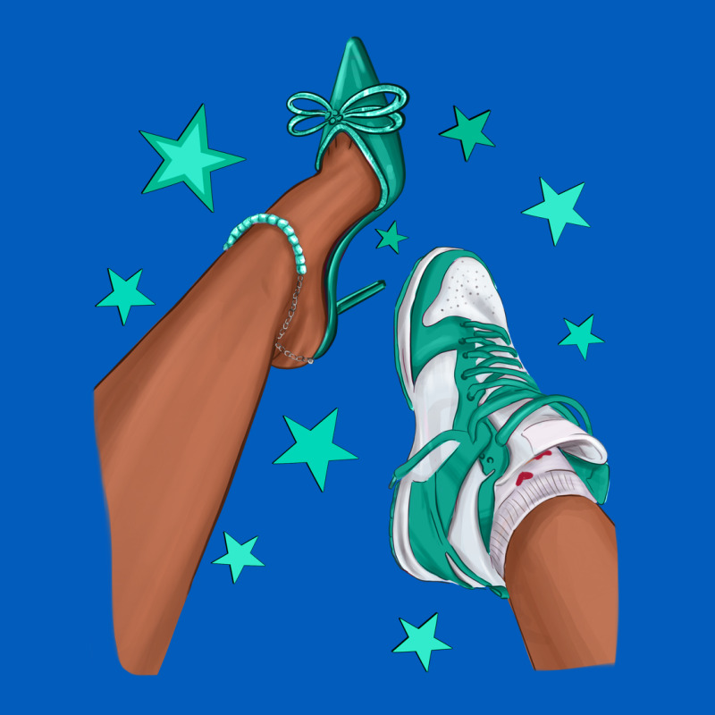 Teal Afro Girl Sneakers And Heels Urban Hoodie by texasbilliewilder | Teevron