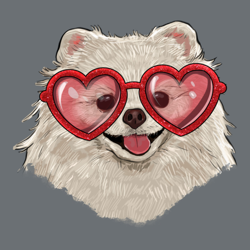 White Pomeranian With Love Glasses Premium Hoodie by RanaPortraitStore | Teevron