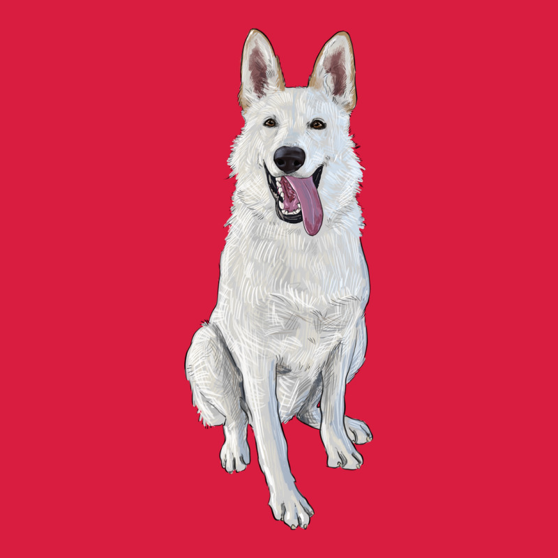 Hand Drawing White Shepherd Premium Hoodie by RanaPortraitStore | Teevron
