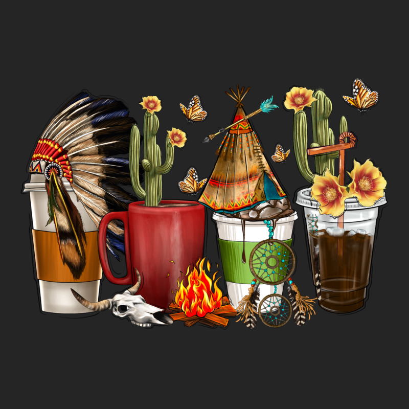 Coffee Cups Indian Headdress Premium Hoodie by texasbilliewilder | Teevron