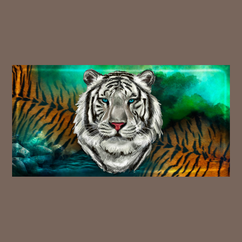 White Tiger Forest License Plate Premium Hoodie by RanaPortraitStore | Teevron