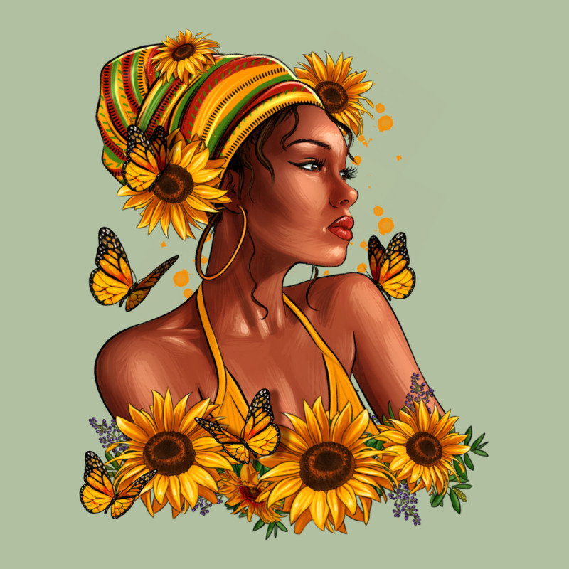 Afro American Woman Sunflowers Urban Hoodie by RanaPortraitStore | Teevron