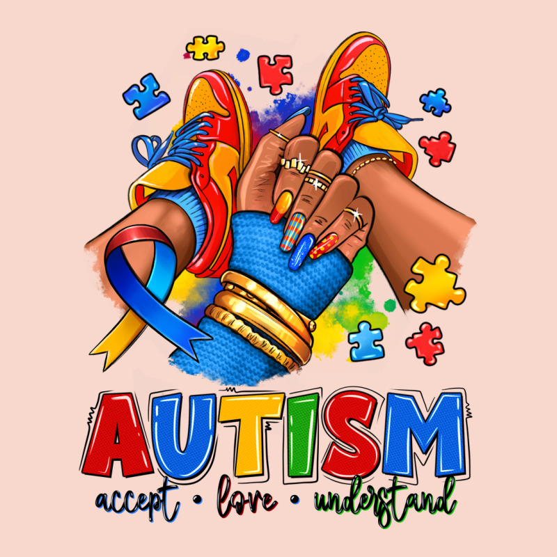 Autism Accept Love Understand Afro Girl Sneakers Urban Hoodie by RanaPortraitStore | Teevron